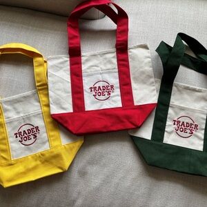 Trader Joe's Canvas Tote Bag - Red Trim
